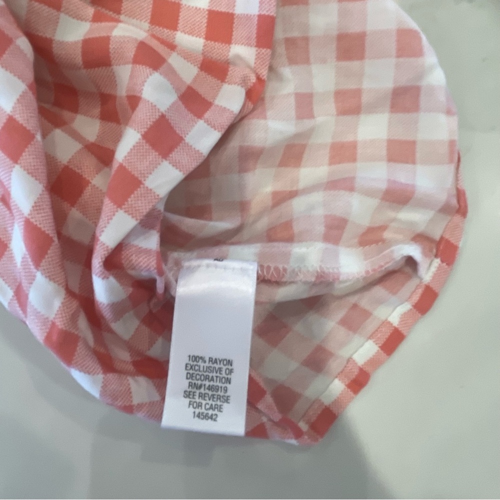 Women’s Light Red & White Gingham Top - Picture 10 of 12